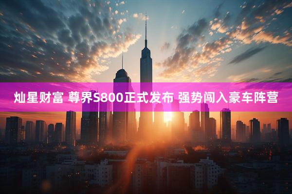 灿星财富 尊界S800正式发布 强势闯入豪车阵营